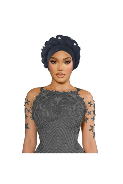 Take Two By Styli Black Braided Turban Hijab
