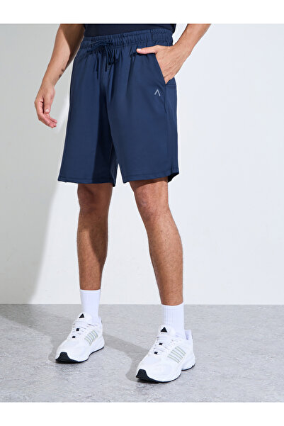 Styli Navy Blue Regular Fit Performance Athletic Shorts