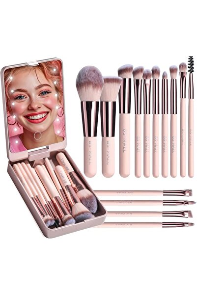 BS Mall Bs-Mall Makeup Brush Synthetic and Wood Material Pink Makeup Brushes