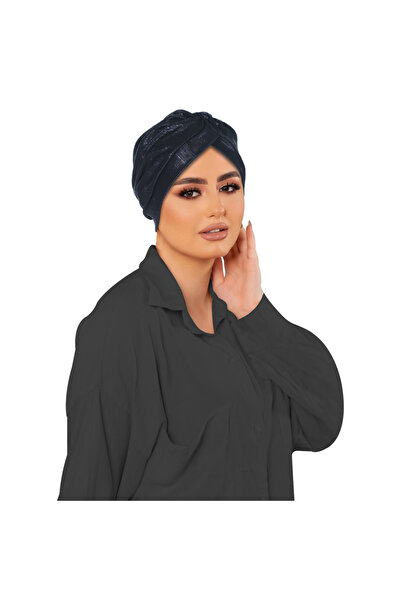 Take Two By Styli Black Plain Turban Hijab