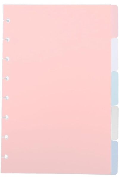 PRETYZOOM 5pcs Color Pp Punched Binder Dividers With Tabs Notebook Page Divid...