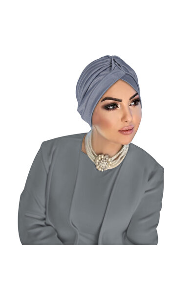 Take Two By Styli حجاب توربان رمادي سادة