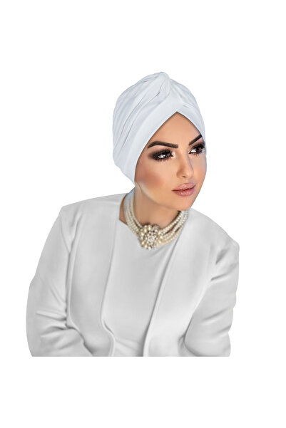 Take Two By Styli حجاب أبيض سادة مع عمامة