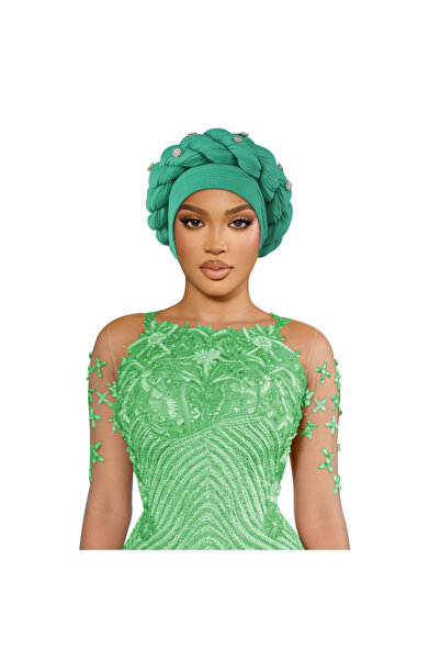 Take Two By Styli Green Braided Hijab