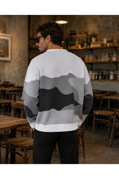 F&K Camouflage Patterned Men's Knit Sweater