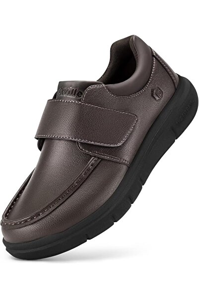 FitVille Mens Loafers Comfort Wide Fit Leather Formal Shoes Casual Slip on Dr...
