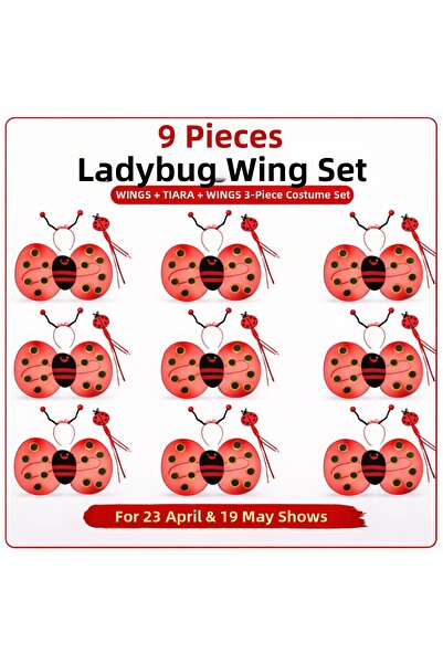 Bezos 9?Lu Ladybug Firefly Costume Set? Wing Crown Scepter