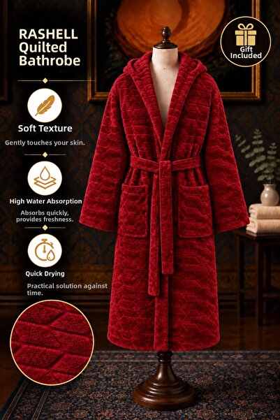 TEXTİLES MAGİC LAMP Μπουρνούζι Unisex Rashell Jacquard με κουκούλα – Μαλακό β...