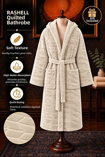 TEXTİLES MAGİC LAMP Μπουρνούζι Unisex Rashell Jacquard με κουκούλα – Μαλακό β...