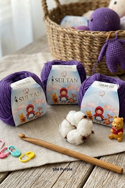 hobi dünyası evim 3 Pieces Sultan Amigurumi Knitting Yarn Toy 50 Grams 150 Me...