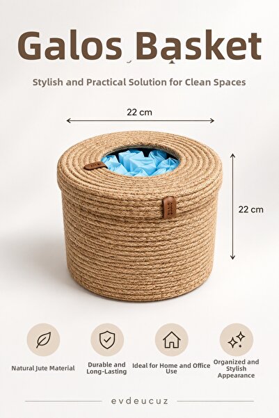 evdeucuz Jute Straw Overshoe Basket