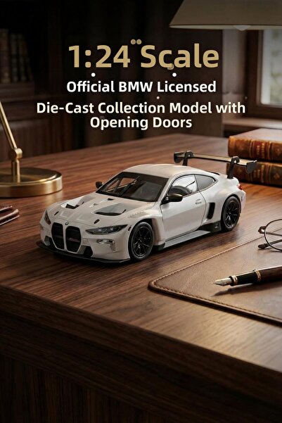 VARDEM OYUNCAK Motormax 1:24 Bmw M4 Gt3 Diecast Model Car - White Metal Colle...