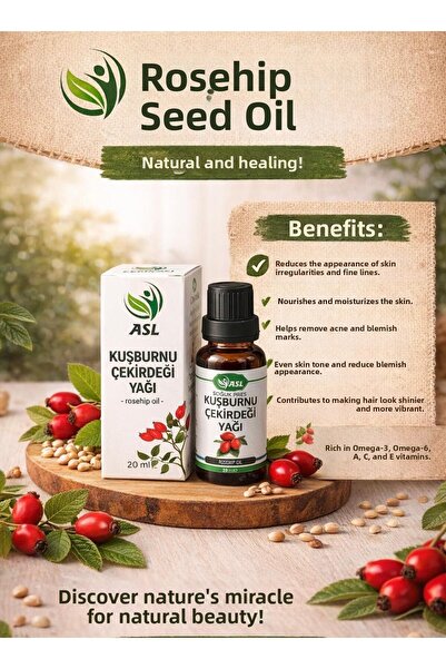 Generic Brand Pure Rosehip Seed Oil 20 Ml. (Rosehip Oil) Cold Pressed
