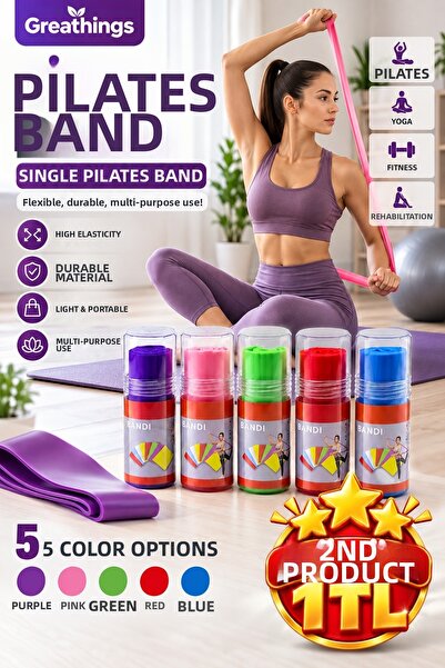 Greathings Single Pilates Band Boxed Flexible Resistance Exercise Band Yoga F...
