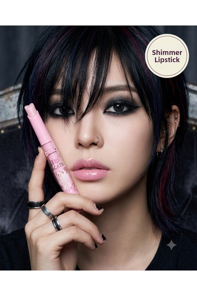 Kozmetik Emo Korean Style Heart Tip Glitter Lipstick - Intense Shine and Mois...