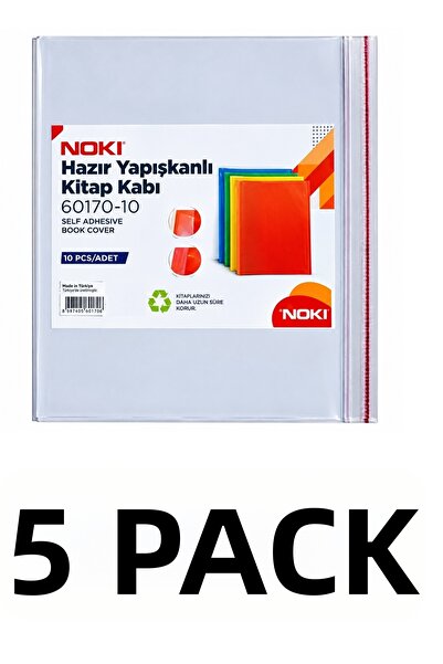 Noki 5 عبوات من أغلفة الكتب الشفافة الجاهزة للاستخدام 10 قطع