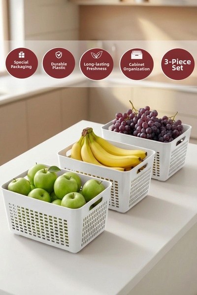 SELKA HOME Lavin 3-piece medium-sized organizer set for kitchen, bathroom, an...
