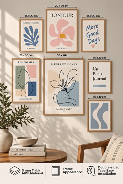 UNT 7-Piece Frame-Looking Modern Painting Set |   Retro & Pop Art |   Living ...