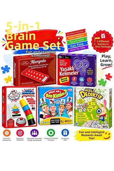 MAKETÇİNİZ 5 Educational and Entertaining Boxed Brain Teasers Mega Set