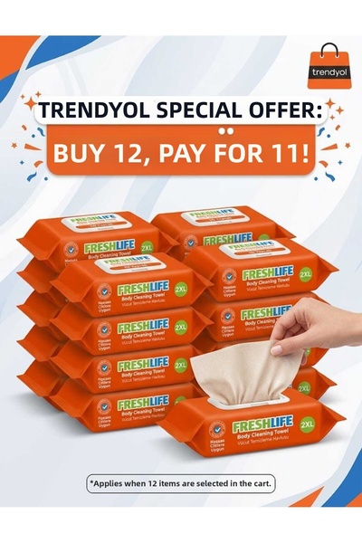 Freshlife منشفة تنظيف الجسم 50 قطعة 2 XL اشترِ 12 واحصل على 11 (عطر نوديكام ل...