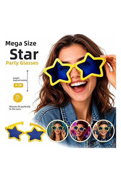 evimdeyokyok Mega Tip Star Party Glasses Yellow Color