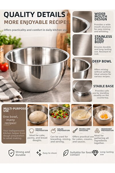 Special Action 18 cm Stainless Steel Kitchen Bowl – Multi-Purpose for Mixing ...