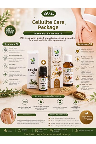 Generic Brand مجموعة العناية المضادة للسيلوليت - مجموعة زيت الروزماري وزيت ال...
