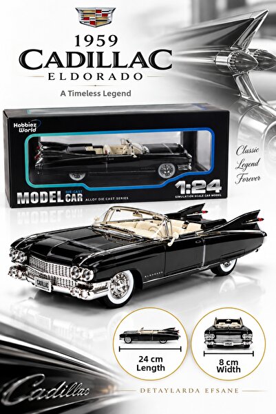PONİKİDO Hobbiez World Cadillac Eldorado 1959 1:24 Die-Cast Metal Model Car 2...