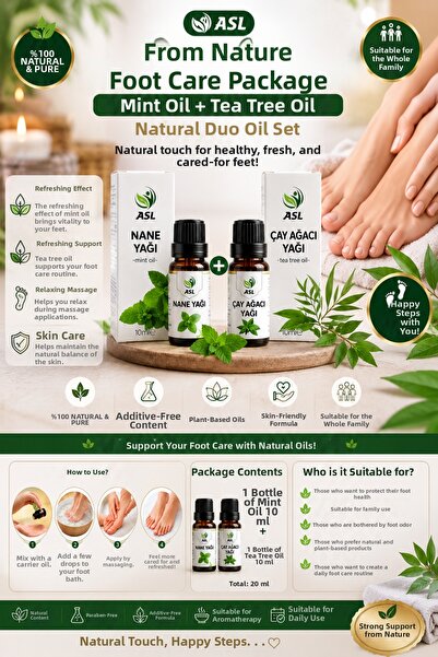Generic Brand مجموعة العناية بالقدمين من زيت النعناع وزيت شجرة الشاي - عناية ...