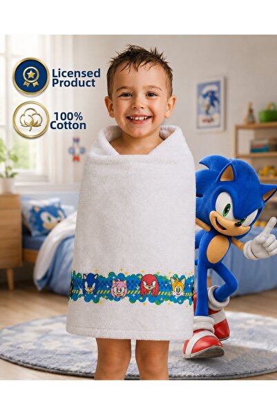Sonic 🛁   Prosop de baie licențiat, 100% bumbac – 65 × 130 cm |   Grupul Tac...