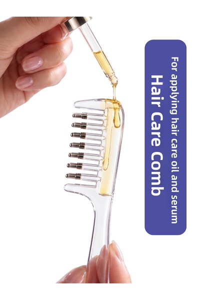 Radix Metal Tip Hair Root Serum and Hair Care Oil Application Comb
