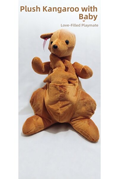 Pufline Plush Kangaroo with Loving Baby 45 cm Quality and Soft Toy