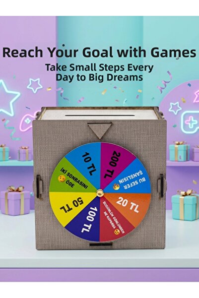ARMÜZ Gift Saving Box with Fortune Wheel, Fun Money Saving Game, Decorative W...