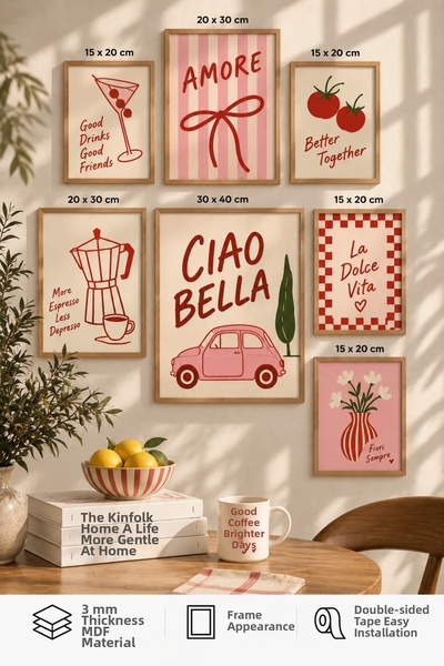 UNT 7-Piece Frame-Looking Modern Painting Set |   Retro & Pop Art |   Living ...