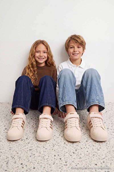 TRENDYOL SHOES Beige Velcro Strap Unisex Kids Sneaker Takaw27Sn00012