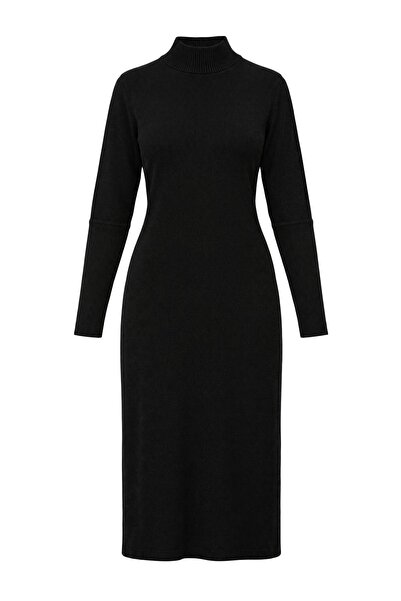 Trendyol Modest Black Balloon Sleeve Detailed Knitwear Hijab Dress Tctaw27Eb0...