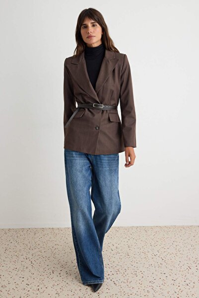 Trendyol Collection Brown Blazer Jacket Twoaw27Bc00061