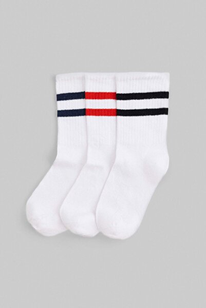 TRENDYOLKIDS White*001 Boys' 3-Piece Socks Tkdaw27Co00031
