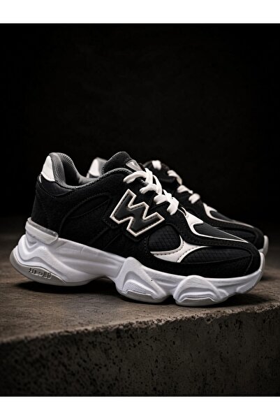 McDark Çocuk Yüksek Taban Gizli Cırtlı ve Bağcıklı Sneaker Ayakkabı-SİYAH