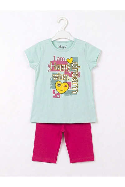 KİAGU Girl/Boy 2-6 Years Old Short Sleeve Capri Set 2-Piece Cotton Summer Bot...