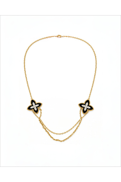 JewelsofHope 316L Steel Women's Necklace with Zircon Stone and Star Figure - ...