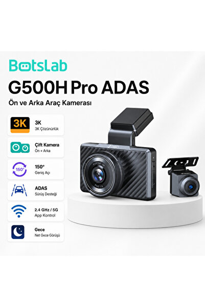+360 Botslab G500h Pro Adas Ön 3k Qhd -arka 1080p Fhd 150° Açı Wifi Gps Gece ...