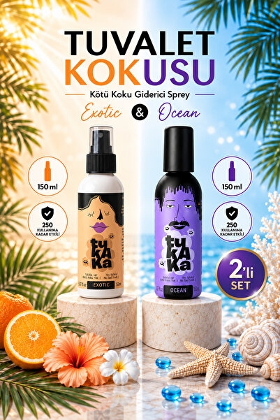 TUKAKA Tuvalet Öncesi Koku Giderici Sprey - Tuvalet Kokusu - 150 ml 2'li Set ...