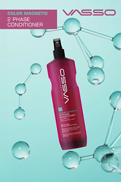 VASSO WOMEN Boyalı Saçlar Için Ipek Proteinli Çift Fazlı Durulanmayan Parlaklık Veren Sprey Krem 460 ml