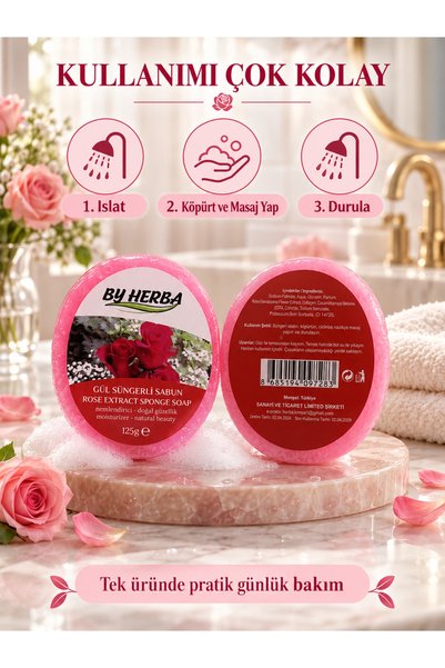 By Herba Rose Glycerin Moisturizing Sponge Soap