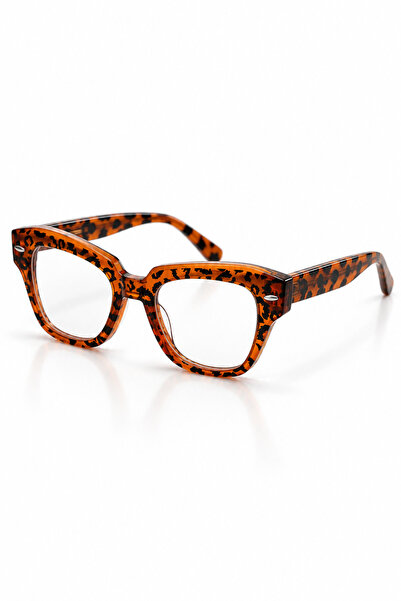 MACERATİ Ogiyani Vintage Leopard Frame Women's Glasses with Blue Block Blue Light Filter