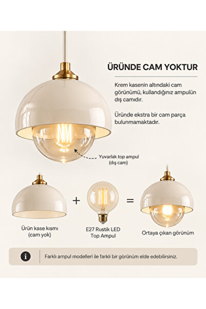 Luna Lighting Pera 3 lü Salon Mutfak Koridor Yemek Masası Metal Şık Estetik Dekoratif Sarkıt Avize