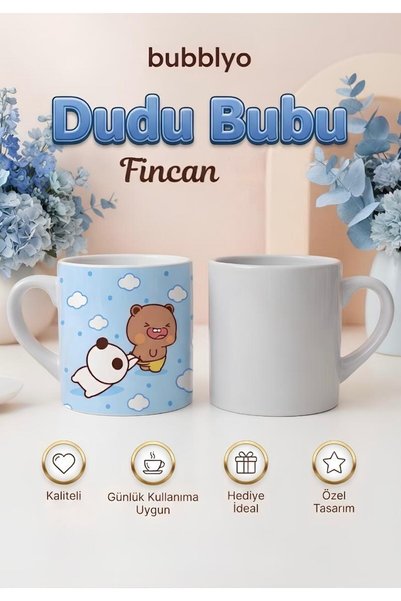 Bubblyo Dudu Bubu Sevimli Tasarım Fincan Kupa | Kahve Çay Kupası | Tatlı Hediye