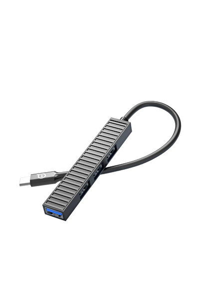Piili Type-C - USB 2.0 Çoğaltıcı Adaptör 4'ü 1 Arada Jt Hub002 Dönüştürücü – Gri