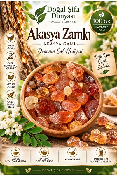 DogalSifaDünyası Akasya Zamkı 100 gr Tane El Seçmesi Akasya Gamı -Arap Zamkı-...